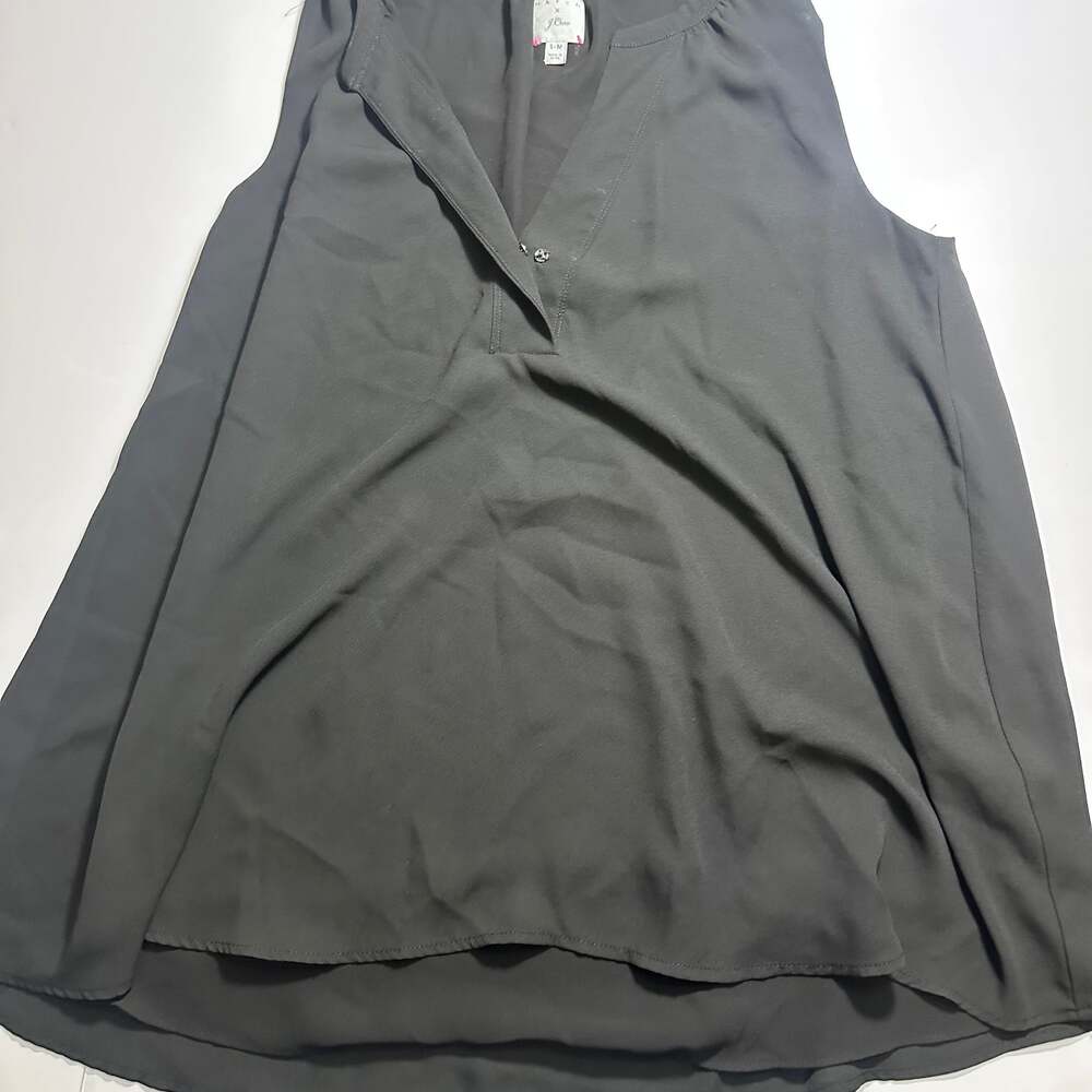 J.Crew Sleeveless  Button Front  Shirt  Black S-M